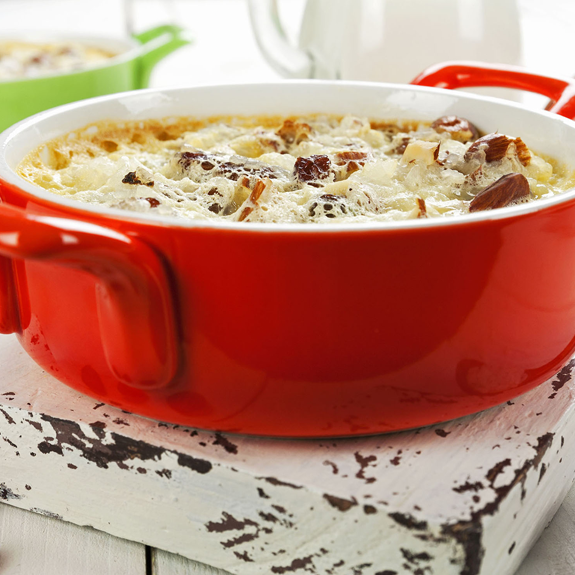 Baked Rice Pudding with Almonds and Cranberries