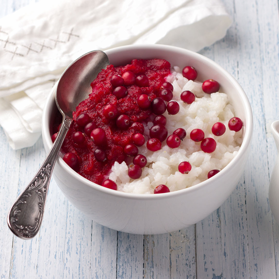 Rice Pudding with Fresh Cranberry Jam
