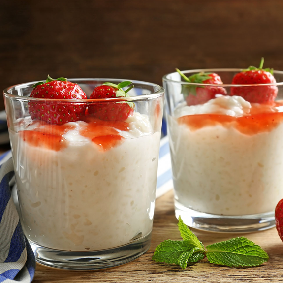 Strawberry Jam in Rice Pudding