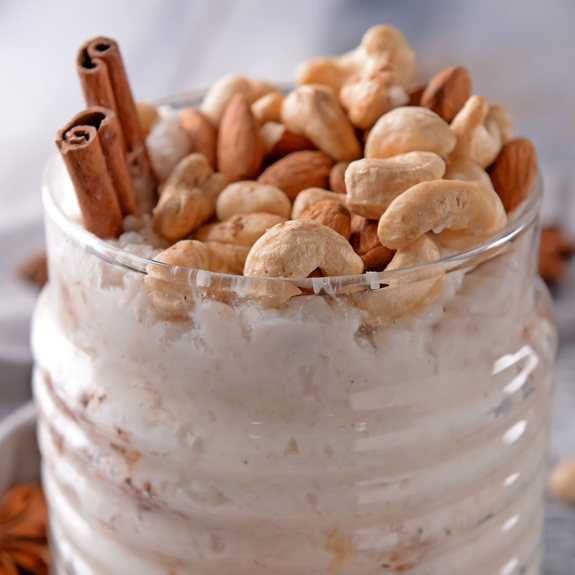 Rice Pudding Loaded with Mixed Nuts