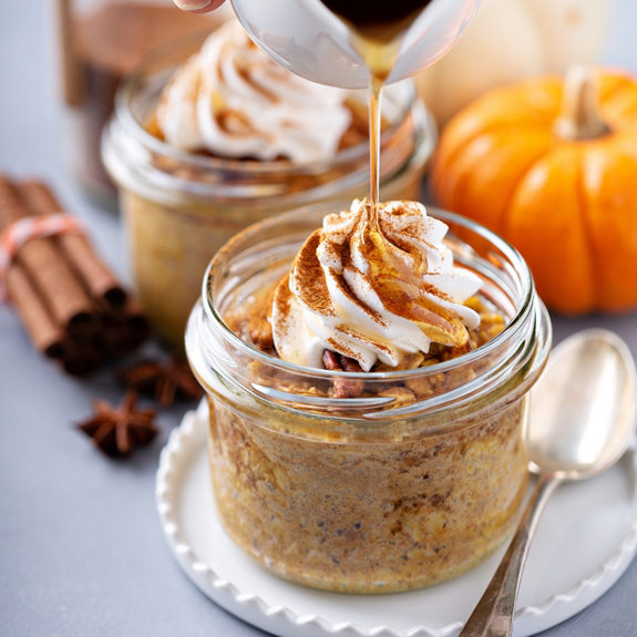 Baked Pumpkin Spice Rice Pudding with Pecans and Maple Syrup